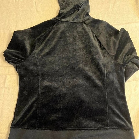 Vintage‎ Velvet Zip Up Jacket Y2K Black Size XL (fits more like medium) - Picture 2 of 3